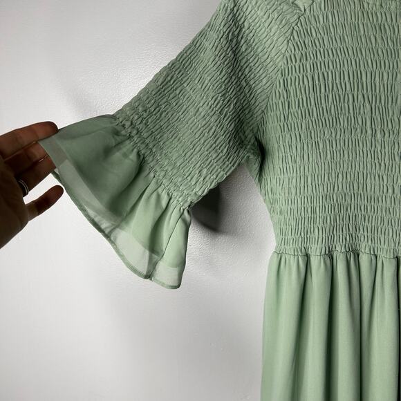 Jessakae Wandering Willoughby Ruffle Midi Dress Women's Large Fairy Milkmaid - Picture 4 of 10